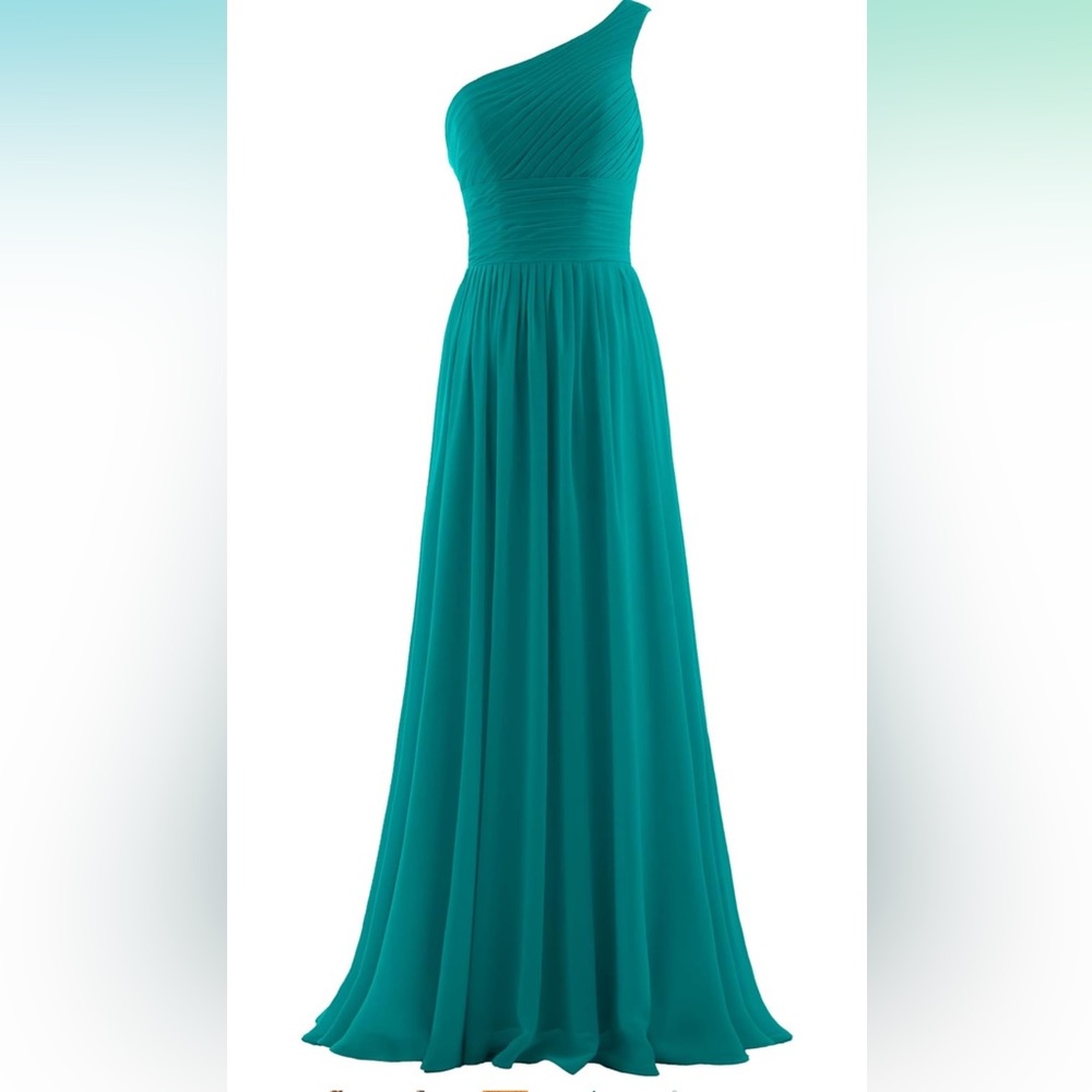 ANTS Women's Pleat Chiffon One Shoulder Bridesmaid Dresses Formal Evening Dress